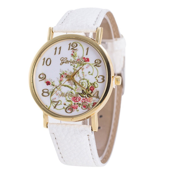 Women  Flowers bracelet Watches