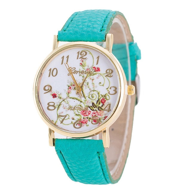 Women  Flowers bracelet Watches