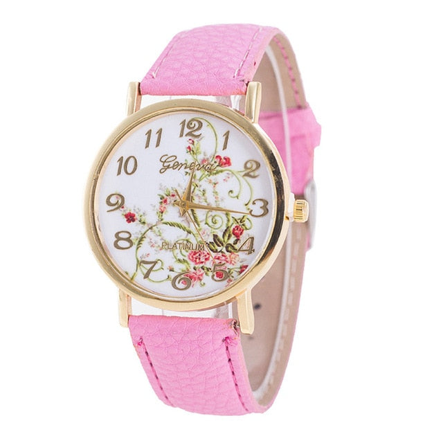 Women  Flowers bracelet Watches