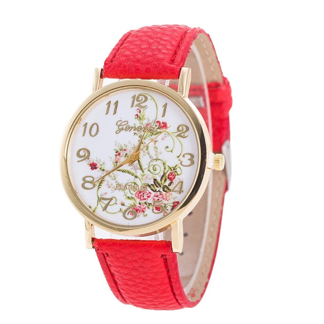 Women  Flowers bracelet Watches