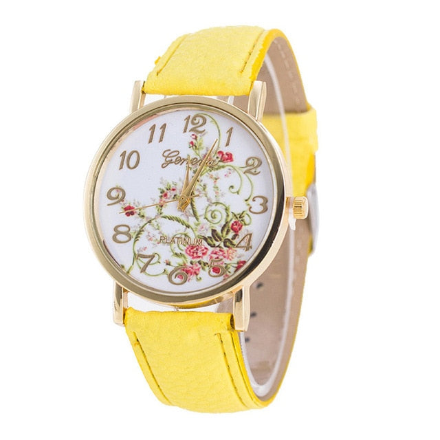 Women  Flowers bracelet Watches