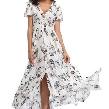 Women Summer Floral Maxi Dress