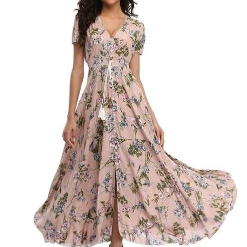 Women Summer Floral Maxi Dress
