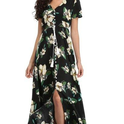 Women Summer Floral Maxi Dress