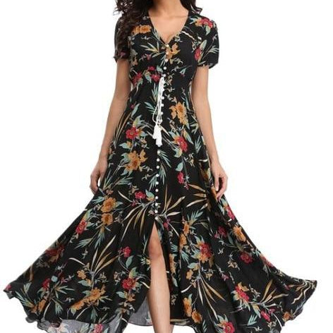 Women Summer Floral Maxi Dress
