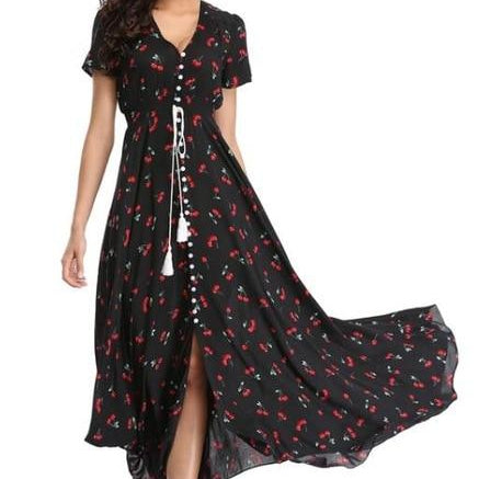 Women Summer Floral Maxi Dress