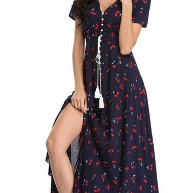 Women Summer Floral Maxi Dress
