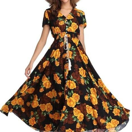 Women Summer Floral Maxi Dress