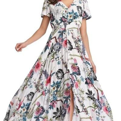 Women Summer Floral Maxi Dress