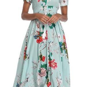 Women Summer Floral Maxi Dress