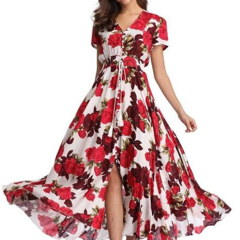 Women Summer Floral Maxi Dress
