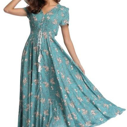 Women Summer Floral Maxi Dress